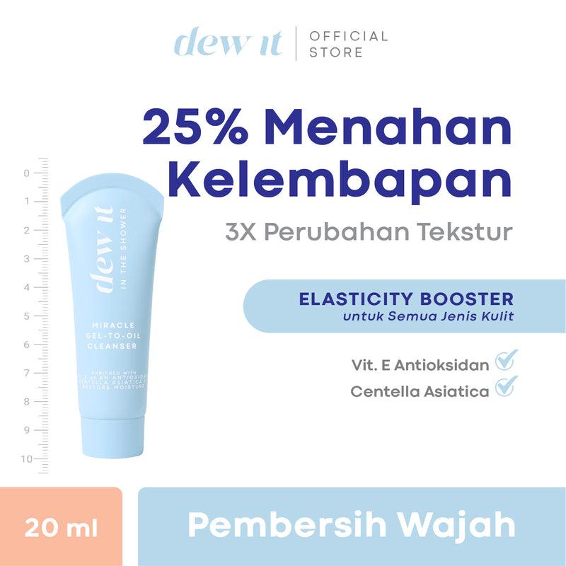 DEW IT IN THE SHOWER - MIRACLE GEL-TO-OIL CLEANSER TRAVEL SIZE 20 GR