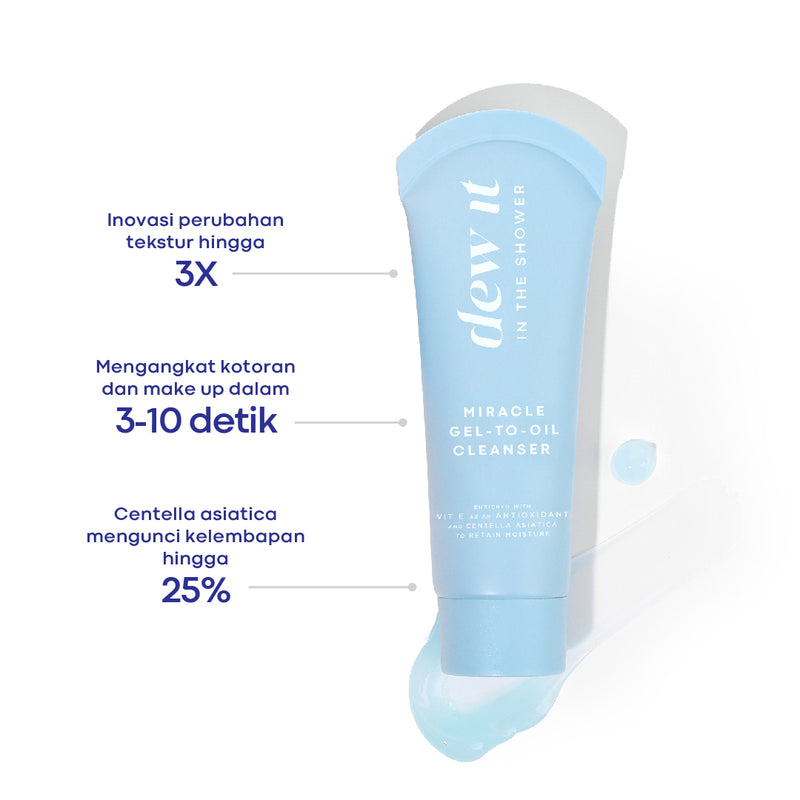 DEW IT IN THE SHOWER - MIRACLE GEL-TO-OIL CLEANSER TRAVEL SIZE 20 GR